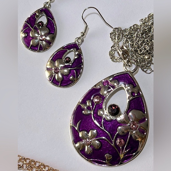 ❤️ Jewelry Lot 3 Matching Sets Necklace Earring Brooch - Picture 4 of 8